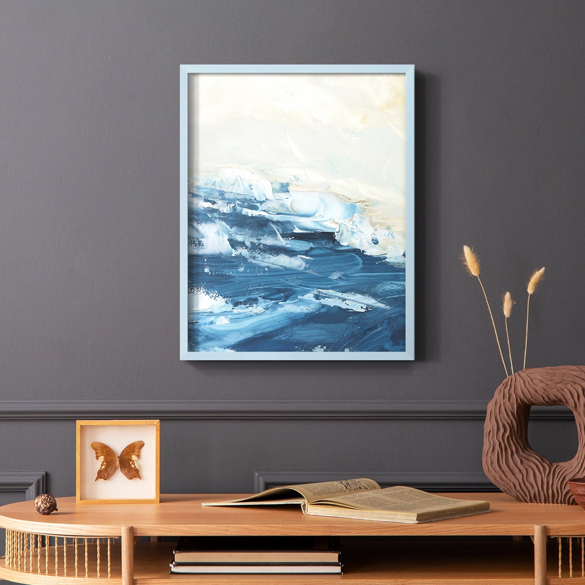 Wave after Wave I Framed Print in Blue Solid Wood 8 x 10 Framed Print