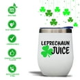 thumbnail image 3 of Modern Elegance St Patrick's Day Leprechaun Juice | Shamrock | Insulated Wine Tumbler | 12oz with Steel Straw | St. Patrick's Day Cups | Lucky mug | Irish gifts, 3 of 5