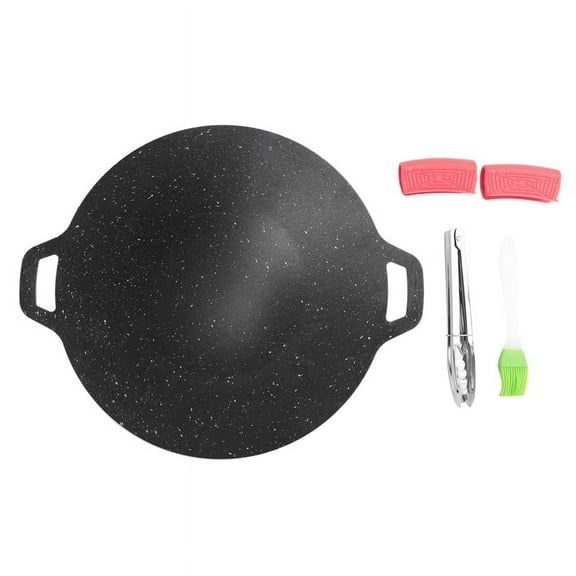 34cm Outdoor Camping Grill Plate Non-Stick Korean Barbecue Plate Barbecue Meat Pot Flat