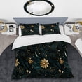 thumbnail image 2 of Designart "Radiant Elegance In Deep Emerald" Gold Damask Bedding Covert Set - Bohemian & Eclectic Bed Set With 2 Shams, 2 of 5