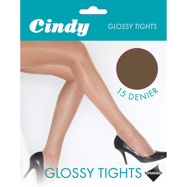 Cindy - Medias brillantes Denier 15 para mujer (1 par) (Natural)
