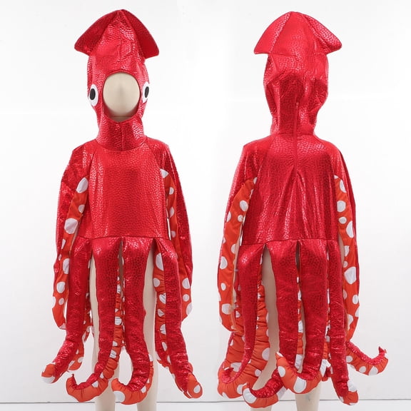 DEEPCRAFF Red Cosplay Jumpsuit Costume, 1-Piece Dress Up Outfit for Halloween Party, Role Play, Stage Performance Events