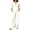 White, variant on Zekutng Lounge Sets for Women Loose V-Neck Roll-up Sleeve Linen-Blend Shirt & Elastic Waist Wide Leg Pant Matching Set,Sizes S-3XL