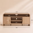 thumbnail image 6 of Vintagearth Modern TV Stand for TVs up to 65", 59.49" Curved Entertainment Center with Storage Cabinets, Open Shelves, 1.18" Thick Panel, Oak, 6 of 8