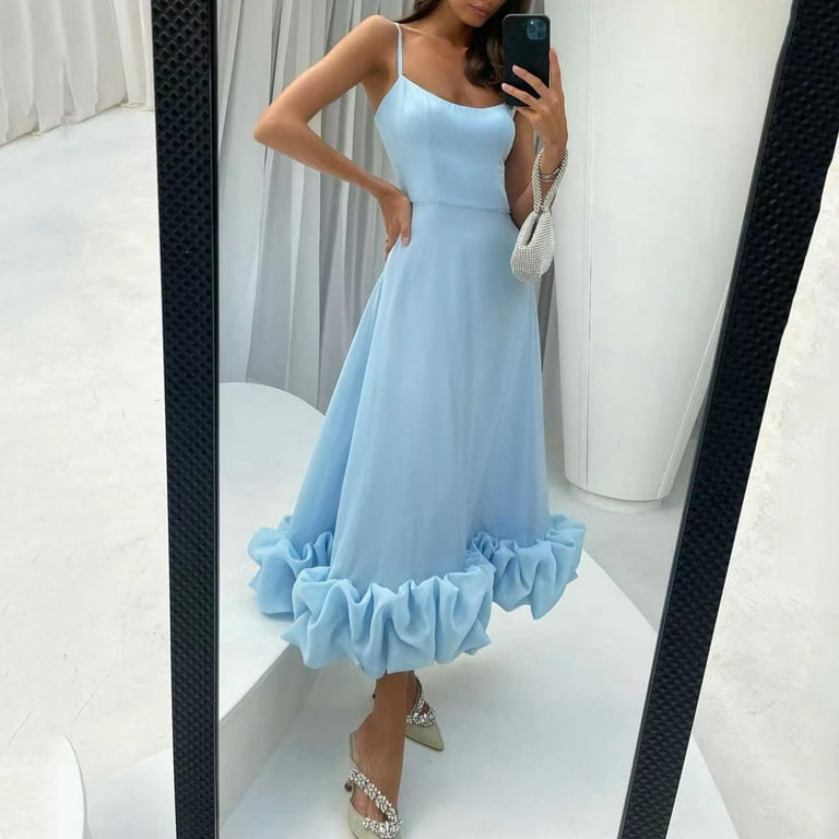 YAYUBA Tropical Dresses for Women Solid Color Fashion Strapless A Line Dress With 3D Flower Detail Elegant Summer Charm Floral Travel Summer Dress - Walmart.com YAYUBA Tropical Dresses for Women Solid Color Fashion Strapless A Line Dress With 3D Flower Detail Elegant Summer Charm Floral Travel Summer Dress - Walmart.com