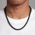 thumbnail image 3 of ChainsProMax 6mm Men Necklace Box Chain 14K Gold Plated Stainless Steel Chain Necklace for Men Fathers Day Jewelry Gift, 3 of 7
