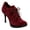 Wine Red, variant on Women Round Toe Oxfords Heels Lace-Up Stiletto High Heel Fashion Pumps Office Party Shoes Size 9 Black