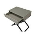 thumbnail image 2 of Koda Taupe Gray Engineered Wood Side Table Nightstand with Glass Top, 2 of 6