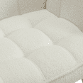 thumbnail image 3 of Guyou Faux Fur Accent Chair with Ottoman - 32" Wide Plush Lounge Chair for Living Room, Round Tufted Back Armchair, Cozy Reading Chair, White, 3 of 7