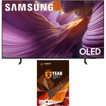Samsung QN55S85FAFXZA 55 Inch OLED HDR 4K Smart TV with Q-Symphony Pro and 2 Year Amber Protection Plan (2025)