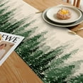 thumbnail image 6 of Misty Forest Landscape Christmas Tree Table Runner Dresser Scarves Seasonal Linen Tablerunner for Indoor Outdoor Kitchen Home Party Holiday Dining Table Decor 13 X 70 Inch, 6 of 7