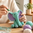 thumbnail image 4 of Crochet Kit for Beginners Adults - DIY Amigurumi Elephant Knitting Starter Kit with Yarn Sets, Crochet Animal Kit Cute Stuffed Animal Craft Birthday Gifts,Multicolor, 4 of 5
