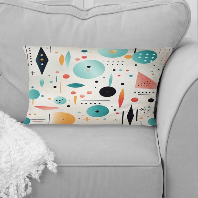 Designart "Serenade Of Soft Geometry And Colors" Geometric Throw Pillow - Modern Pillow For Couch - Insert And Pillows Covers For Living Room Decor