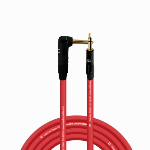 Coluber Cable - Right Angle 1/4" TS to 3.5 TRS Male - Pro Audio Connector