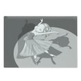 thumbnail image 1 of Retro Cutting Board, Greyscale Style Hand Drawn Illustration of Dancing Ballerina Girl with Shadow, Decorative Tempered Glass Cutting and Serving Board, Large Size, Pale Grey and Grey, by Ambesonne, 1 of 1