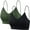 Black+Army Green, variant on FCLoft Women's 2-Piece Soft Padded Wireless Bralettes - Seamless Comfortable No Underwire Everyday Bras