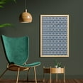 thumbnail image 2 of Geometric Wall Art with Frame, Abstract Illustration Along Monochrome Triangles in Different Size, Printed Fabric Poster for Bathroom Living Room, 23" x 35", Champagne and Night Blue, by Ambesonne, 2 of 2