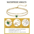 thumbnail image 6 of KeyStyle Heart Birthstone Anklets for Women Gold Plated Adjustable Anklets Bracelets for Summer Beach Pool Parties, Birthday Anniversary Valentine's Day Jewelry Gift, 6 of 11