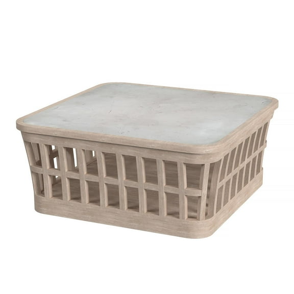 Butler Specialty Company Monhegan Outdoor Teak And Marble Coffee Table - Natural
