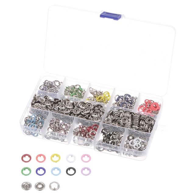 200 Juegos Metal Presión Unique Bargains 10 Colores 9.5mm 0.37 Pulgadas