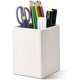 thumbnail image 1 of Portalápices de cuero, portalápices cuadrado, caja de escritorio multifuncional, organizador de escritorio, organizador de tazas, soporte para brochas de maquillaje (blanco), 1 of 4