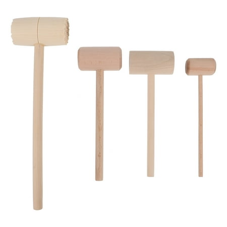 

FRCOLOR 4pcs Wood Hammers for Chocolate Smash Mallet Crab Lobster Seafood Hammers