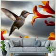 thumbnail image 4 of JEUXUS Wall Decoration Tapestry - Hummingbird with Flowers Painting Black and White Birds Picture Painting, 4 of 6