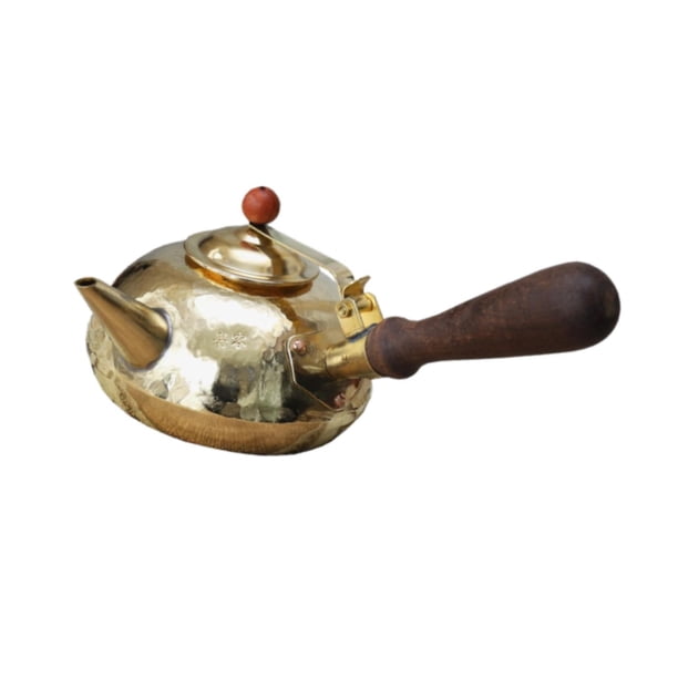 Hervidor de asa lateral, olla de un solo mango para del té chino, olla lateral para hervir agua para té para el hogar y la oficina latón