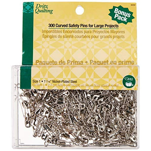 Dritz Quilting 3032 Curved Safety Pins for Large Projects, Bonus Pack