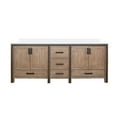 thumbnail image 4 of Ziva 84 in W x 22 in D Rustic Barnwood Double Bath Vanity and White Quartz Top, 4 of 8
