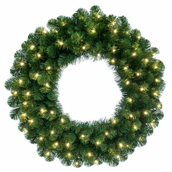 Vickerman 84" Oregon Fir Artificial Christmas Wreath, Warm White Single Mold LED Wide Angle Lights