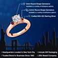 thumbnail image 2 of Gem Stone King 18K Rose Gold Plated Silver Lab Grown Diamond and Red Rhodolite Garnet Engagement Ring for Women | 0.92 Cttw | Round 6MM | Gemstone April Birthstone | Size 6, 2 of 6