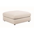 thumbnail image 4 of Benjara Upholstered Wooden Ottoman w/ Loose Cushion Seat & Small Feet- Beige, 4 of 7