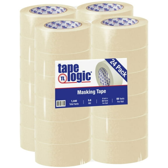 Tape Logic Masking Tape,2x60 yd.,Natural,PK24 T9372400