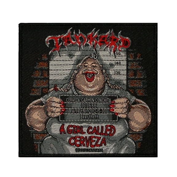 Tankard A Girl Called Cerveza Patch Cover Art Metal Music Woven Sew On Applique