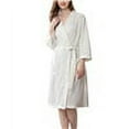 thumbnail image 2 of Lovers Summer Fashion Waffle Bathrobe Women Water Absorption Bath Robe Spa Plus Size Dressing Gown Bridesmaid Robes white M, 2 of 9
