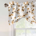 thumbnail image 4 of Orange Botanical Tie Up Valance Curtains for Windows, Kitchen Curtains Window Treatments, Vintage Blossom Floral Wildflower Short Window Shades Valances for Bedroom Bathroom Cafe 54"x18", 4 of 8