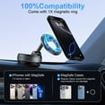 thumbnail image 6 of Vacuum Magnetic Car Phone Holder for Mag-Safe, 360° Adjustable Foldable Portable Magnetic Car Phone Mount, Hands-Free Suction Cup Phone Holder Compatible for iPhone&All Smartphones, Black, 6 of 9