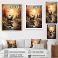 thumbnail image 4 of Designart "Majestic Pastoral Moose Brown and Yellow Beauty I" Animals Floater Framed Wall Art Living Room, 4 of 7