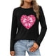thumbnail image 3 of TaTaai Casual Comfy Women's Valentine Heart Print Long-Sleeve Blouse, Valentine's Day Daily Party Top, Round-Neck Multi-Season Tee Gift, 3 of 5
