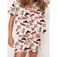 thumbnail image 3 of Christmas Pajama Set for Women Short Sleeve Tops + Elastic Waist Shorts Pjs Loungewear Set Holiday Sleepwear, 3 of 6