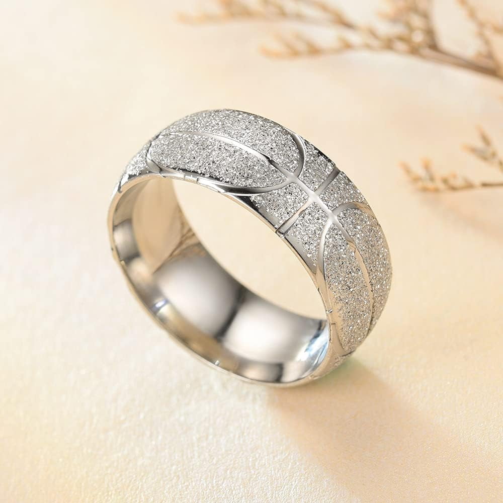 Stainless Steel Basketball Ring for Men - Basketball Sport Events Souvenir Gift for Men