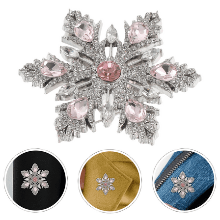 Raindrops Rhinestone Snowflake Brooch Pin Multi Color Christmas Lapel Jewelry