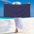 thumbnail image 3 of Zufioo Anchors Heart Blue Print Silver Fox Fleece Beach Towel 27.5x55in, Super Absorbent Bath Towel, Suitable for Adult Beach, Swimming Pool and Home Use-One Size, 3 of 6