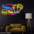 thumbnail image 4 of Glowneon Burger & Beer Wall Led Light, Burger Beer Restaurant Decor, 4 of 5