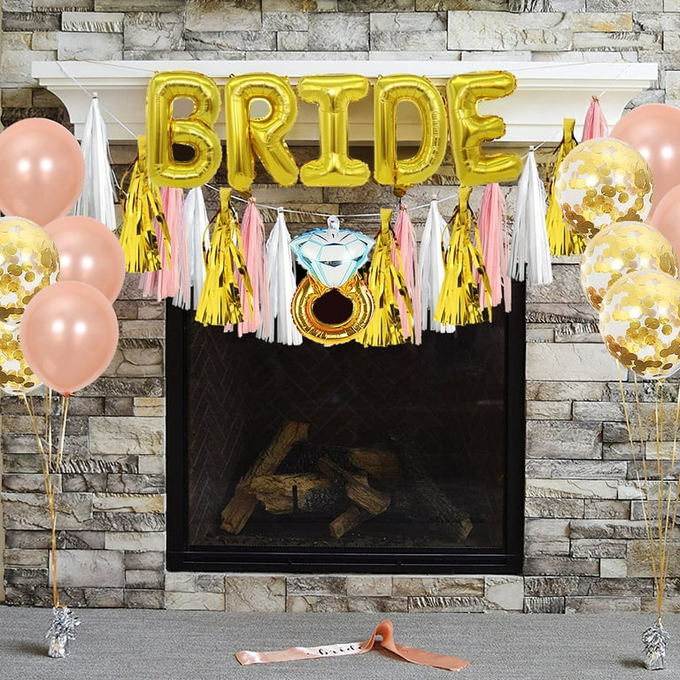 Rose Gold Bridal Shower Party Decorations Kit Bride Foil Heart Balloons,  Ring, And Champagne Foil Balloon For Bachelorette Party From  Zhongcanghuanbao, $9.05