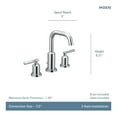 thumbnail image 5 of Moen TV6142BN Gibson Brushed Nickel Two-Handle High Arc Widespread Bathroom Sink Faucet for 3-Hole Setups with Valve Included, 5 of 7