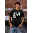 thumbnail image 3 of Worlds Okayest Dad Fathers Day Family Men's Big & Tall Crewneck Graphic Tee Brisco Brands 2X, 3 of 5