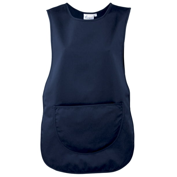 Premier - Delantal tabardo/peto con bolsillo de trabajo para mujer señora (Azul Marino)