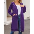 thumbnail image 3 of Vestido con capucha ELESOL para mujer, extragrande, largo, con cremallera, color morado S, 3 of 6
